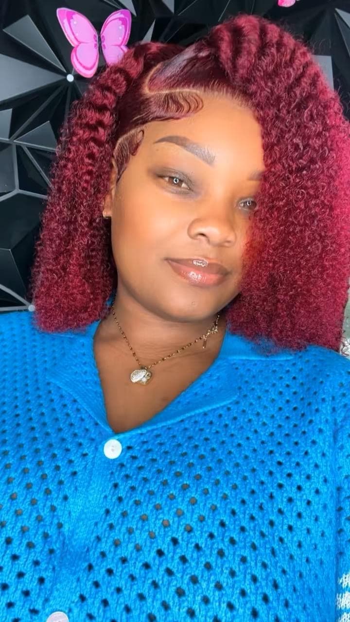ManiaBraidStyles client with burgundy crochet twists