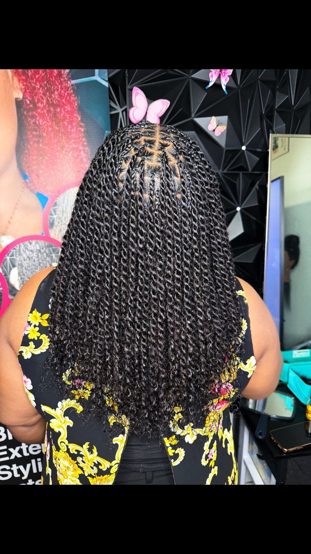 Black and gold twists, floral top